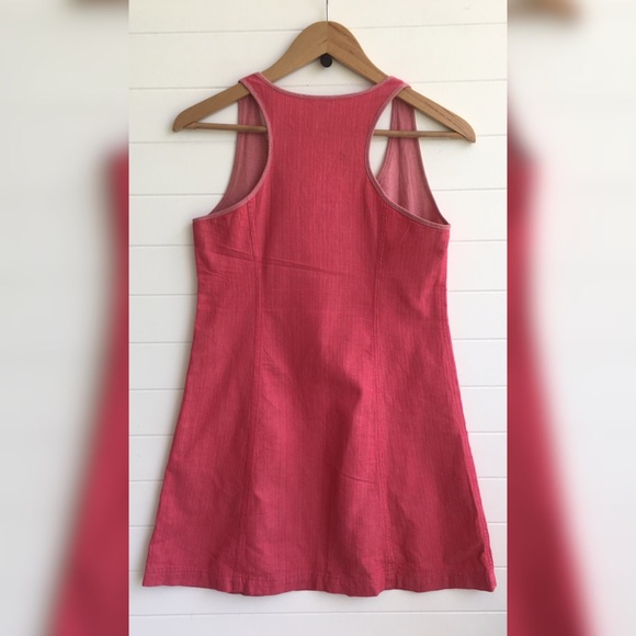 Fossil Pink Jumper Denim Pocket Dress Sleeveless - Picture 2 of 4